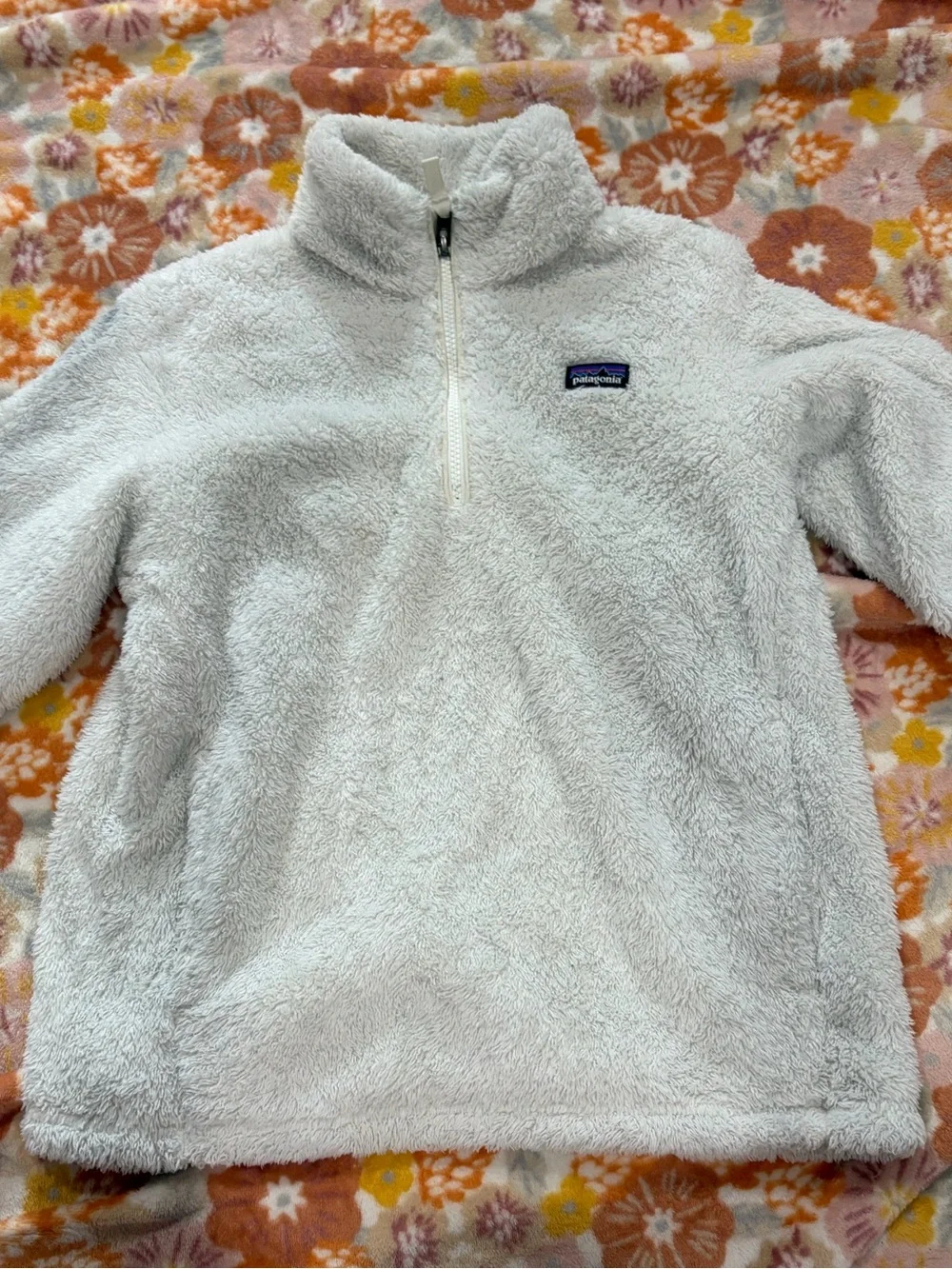 Patagonia Kids Cream Sherpa Quarter-Zip Pullover